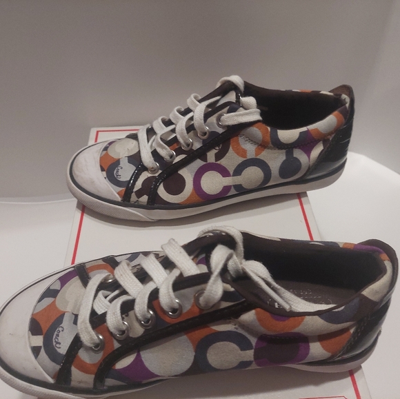 Coach Barrett Poppy sneakers brown patent trim - Picture 4 of 15
